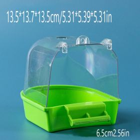 1pcs Bird Bath Box; Parrot Bath Box Bird Cage Accessory Supplies Bathing Tub Bath Parrot Bathing Tub (Color: Green, Items: Bird Bath Box)